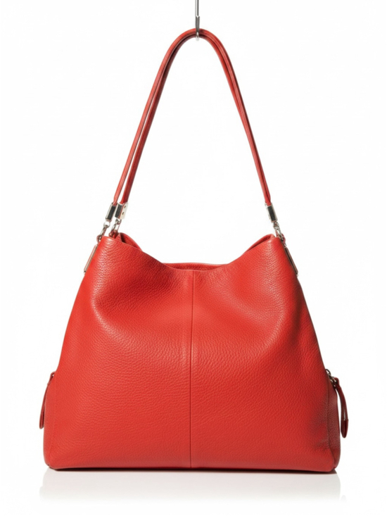 Coach Handbags - Women's Madison Coach Red Pebbled Leather Hobo